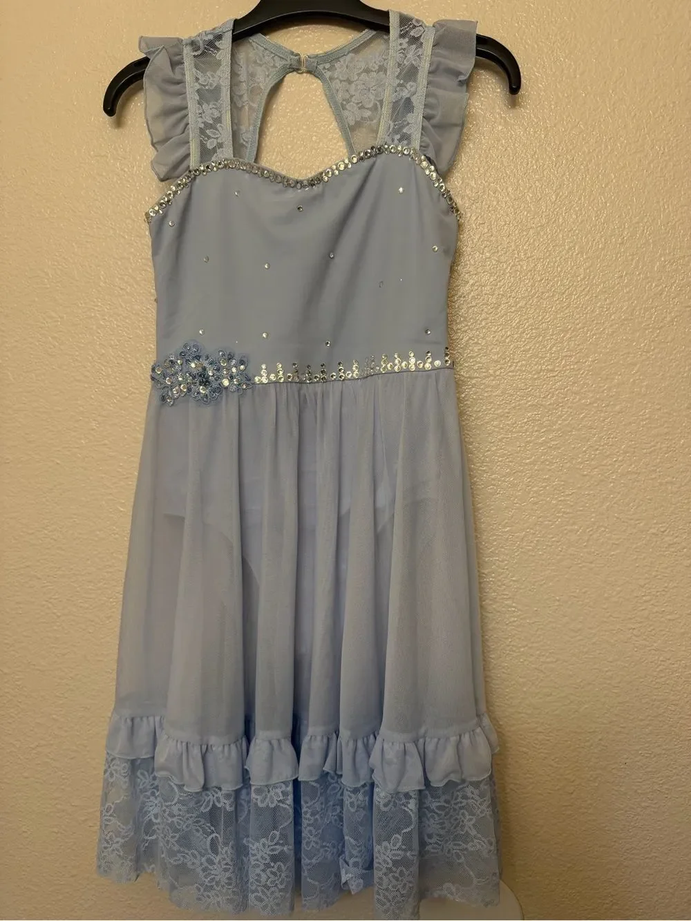 Weissman Dance You Raise Me Up 15819 light blue dress solo leotard MC child